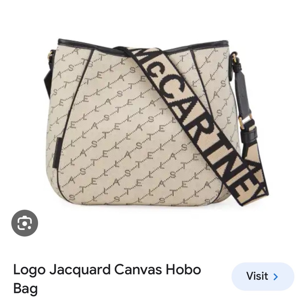 Like New Stella McCartney Logo Jacquard Canvas Hobo Bag